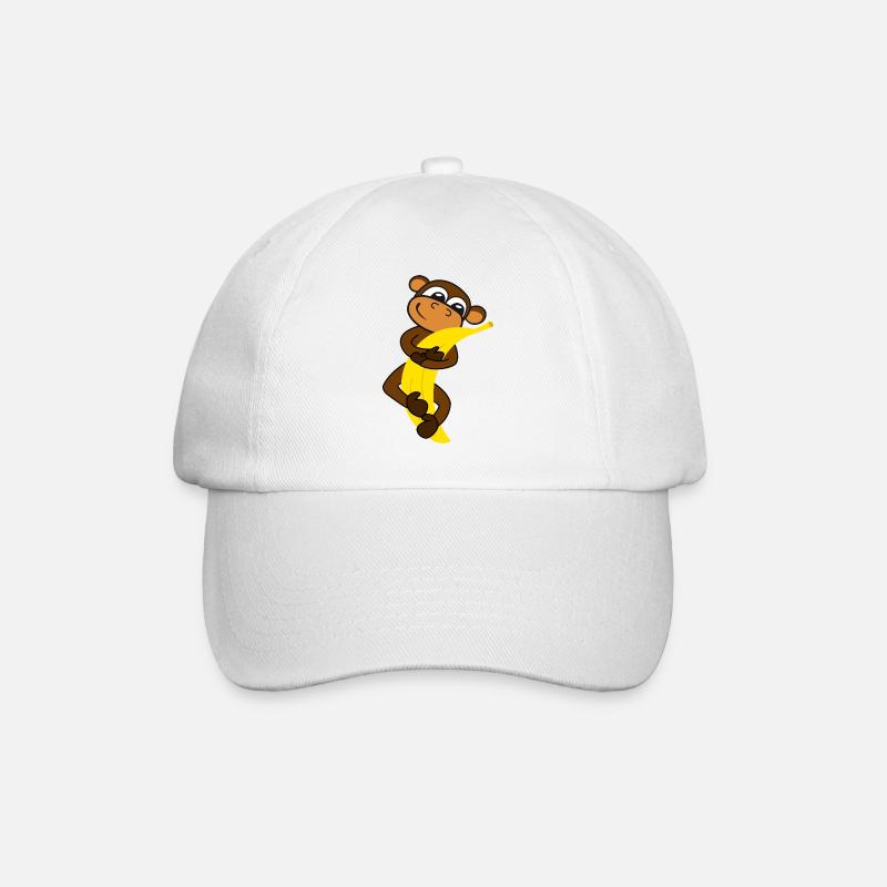 Affe mit Lieblingsbanane - Baseballkappe - Weiß/Weiß