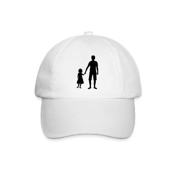 papa vater und tochter vatertag kind dad familie g - Baseballkappe - Weiß/Weiß - Vorne