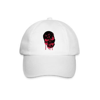Skull Head skull blood zombie - Baseball Cap - white/white - Front