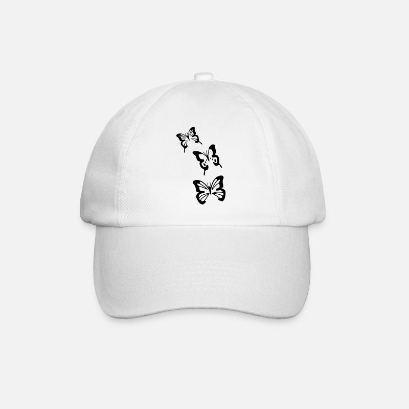 Schmetterlinge - Baseballkappe - Weiß/Weiß
