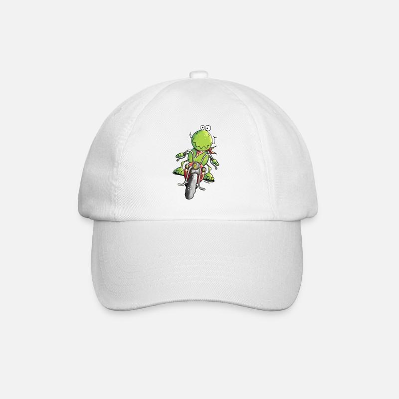 Biker Frosch - Baseballkappe - Weiß/Weiß