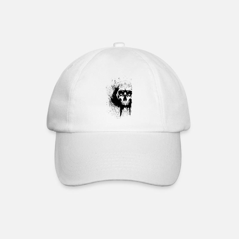 Schädel - Baseballkappe - Weiß/Weiß
