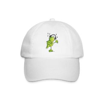 Frog with headphones - Baseball Cap - white/white - Front