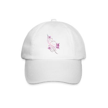 Fleurs de fleurs de cerisier papillon - Casquette classique - blanc/blanc - Devant