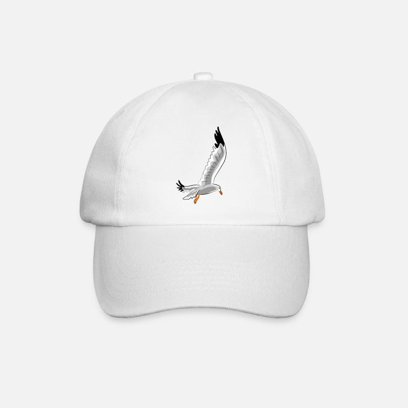 fliegende moewe vogel - Baseballkappe - Weiß/Weiß