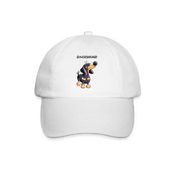 Knuffiger Dackel - Baseballkappe - Weiß/Weiß - Vorne