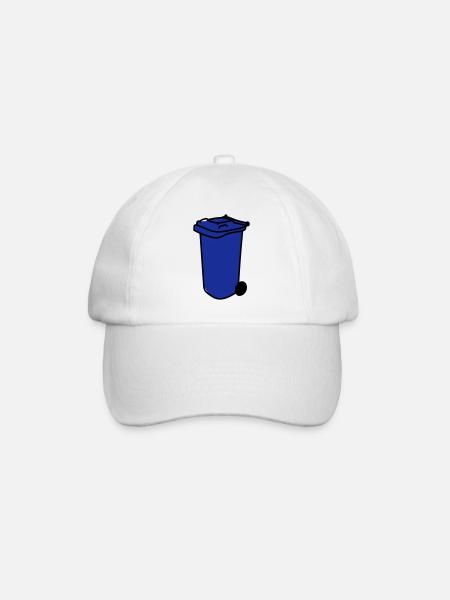 blaue Tonne - Baseballkappe - Weiß/Weiß
