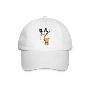 Be Wild Elch - Elche - Hirsch - Reh - Geschenk - Baseballkappe - Weiß/Weiß - Vorne