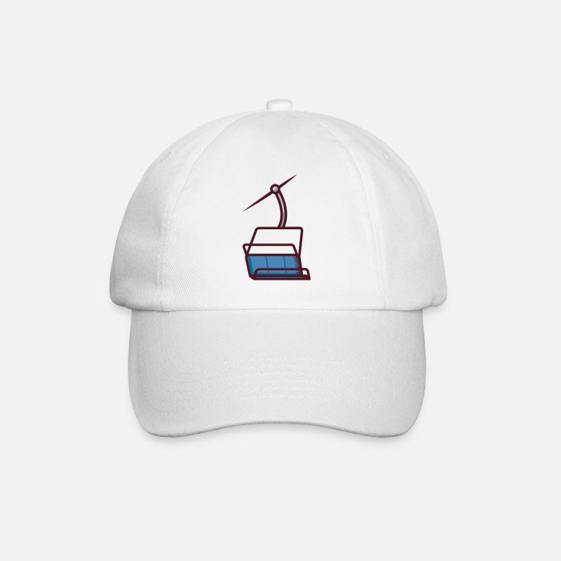 Abstrakte Illustration einer Seilbahn - Baseballkappe - Weiß/Weiß