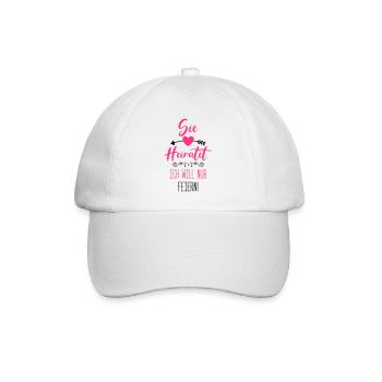 sie heiratet ich will nur feiern - Baseballkappe - Weiß/Weiß - Vorne