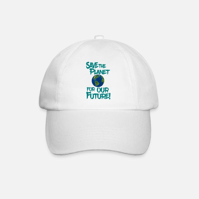 Save the planet for our future! - Baseball Cap - white/white