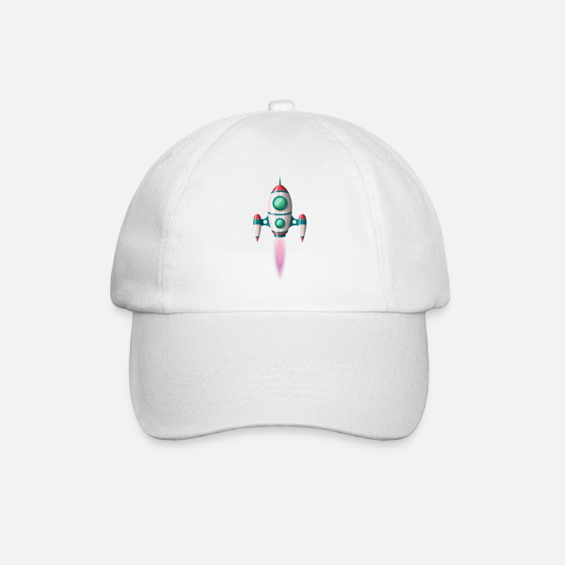 Startende Rakete - Baseballkappe - Weiß/Weiß