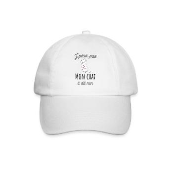 J'peux pas mon chat à dit non, humour de chat - Casquette classique - blanc/blanc - Devant