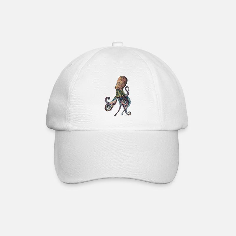 Oktopus Tintenfisch - Baseballkappe - Weiß/Weiß
