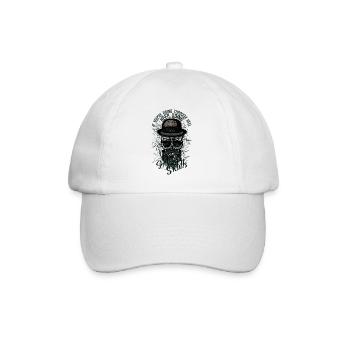 Hipster Schädel Schädel Schädel Piratenzitat - Baseballkappe - Weiß/Weiß - Vorne