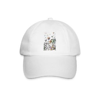Blumen - Baseballkappe - Weiß/Weiß - Vorne