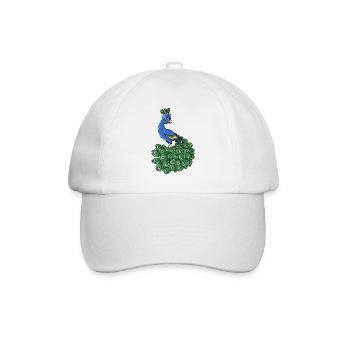 Joli paon oiseau bleu animal cartoon - Casquette classique - blanc/blanc - Devant