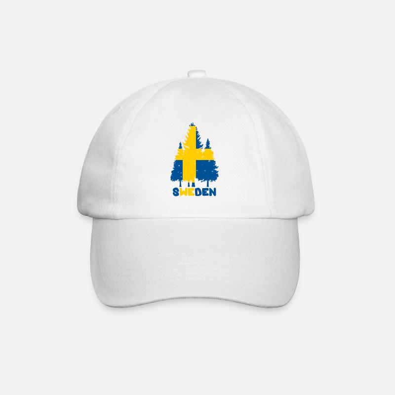 Schweden - Baseballkappe - Weiß/Weiß
