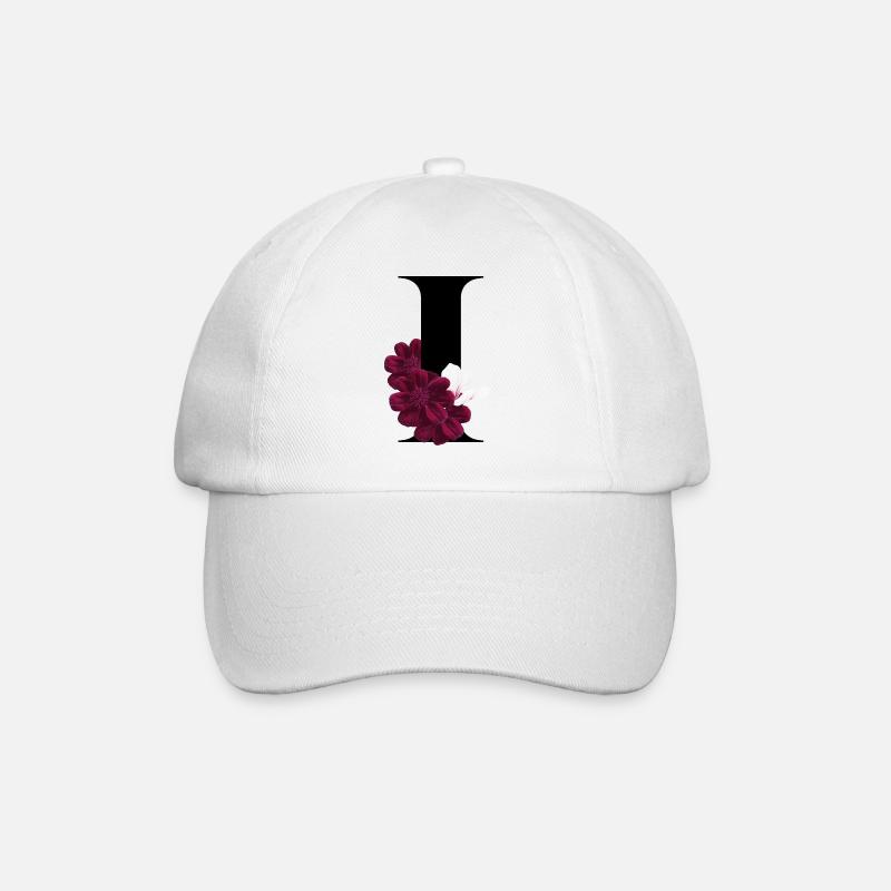 lettre I fleuris - Casquette classique - blanc/blanc