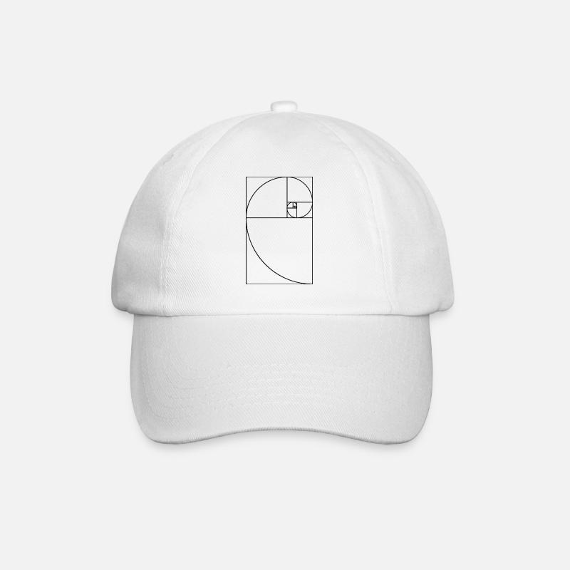 Spiral Geschenk Fibonacci Folge Mathe Lehrer - Baseballkappe - Weiß/Weiß