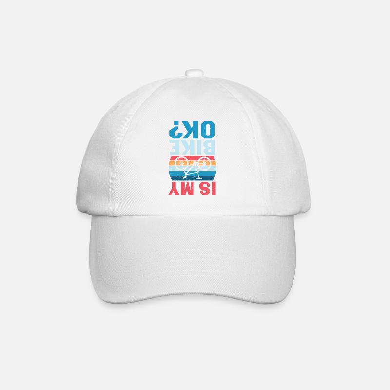 Cycling Biking Cyclist MTB Slogan Design - Baseball Cap - white/white