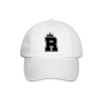 buchstabe R Krone - Baseballkappe - Weiß/Weiß - Vorne