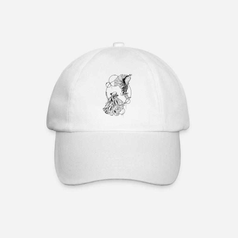 Betta -Tattoo Look - Aquarium - Baseball Cap - white/white