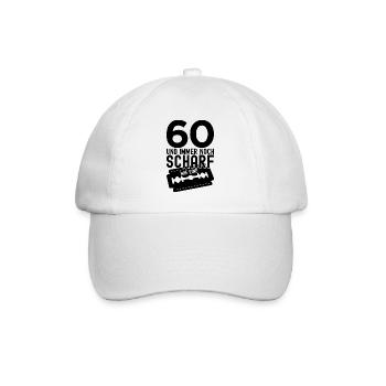 60 JAHRE 1962 SCHARF RASIERKLINGE 60. GEBURTSTAG - Baseballkappe - Weiß/Weiß - Vorne