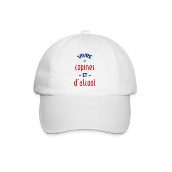 Vivre de copines et d'alcool ! BFF / Humour - Casquette classique - blanc/blanc - Devant