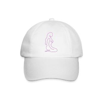 Dessin au trait silhouette féminine Visages féminins visage - Casquette classique - blanc/blanc - Devant