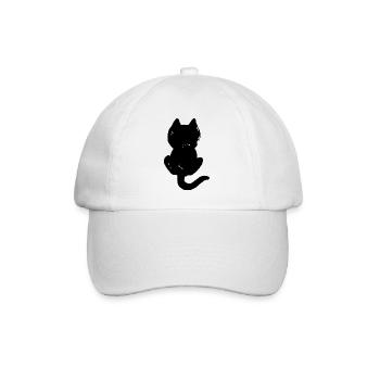 Katze coole Silhouette von hinten - Baseballkappe - Weiß/Weiß - Vorne