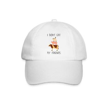 I Don't Eat My Friends - Baseball Cap - white/white - Front