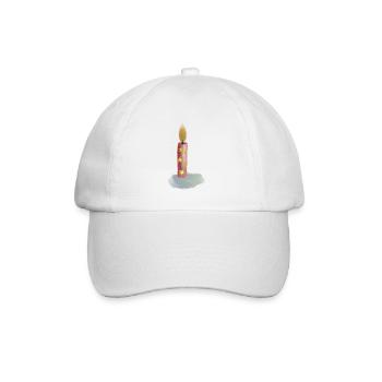 Hand Drawn Birthday Candle with Stars - Baseball Cap - white/white - Front