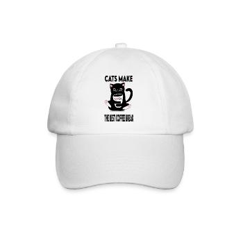 Cats make the best coffee break - Casquette classique - blanc/blanc - Devant