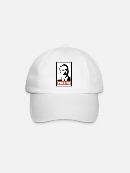 Giacomo Puccini - Baseballkappe - Weiß/Weiß