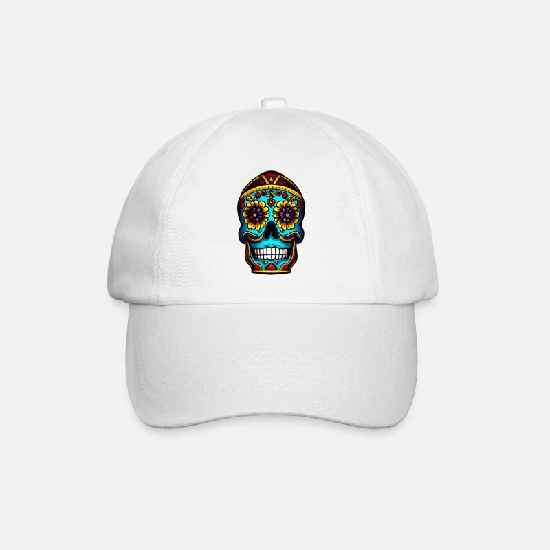 Crâne de style mexicain, Día de Muertos - Casquette classique - blanc/blanc