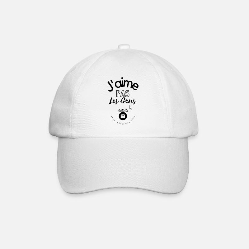 J aime pas les gens - Casquette classique - blanc/blanc