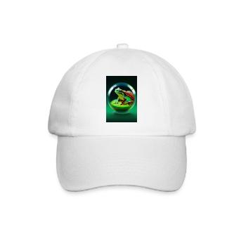Frosch in einer Kugel - Baseballkappe - Weiß/Weiß - Vorne