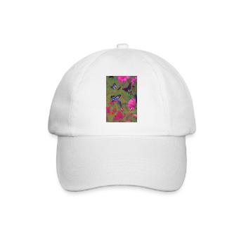 Blumen und Schmetterling - Baseballkappe - Weiß/Weiß - Vorne