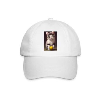 Baby Katze - Baseballkappe - Weiß/Weiß - Vorne