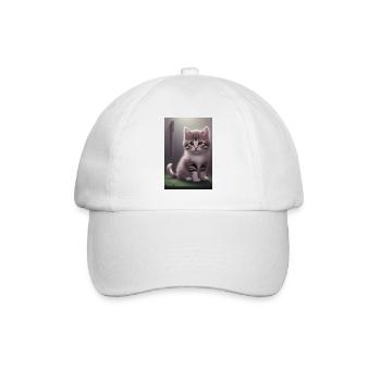 Baby Katze - Baseballkappe - Weiß/Weiß - Vorne