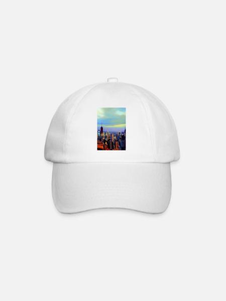 New York City Skyline - Baseballkappe - Weiß/Weiß