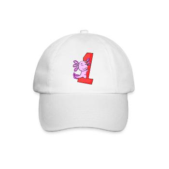 1 year old - Enrollment - Axolotl motif - Baseball Cap - white/white - Front