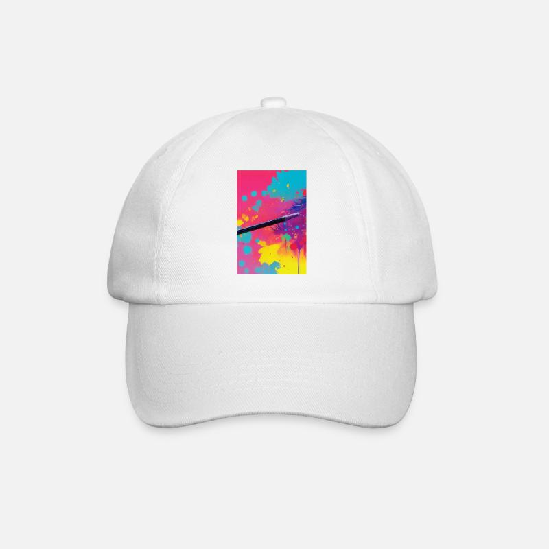 Abstrakte Kunst - Baseballkappe - Weiß/Weiß