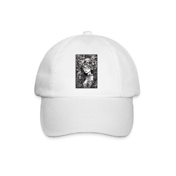Tech girl, black and white, , Digital - Casquette classique - blanc/blanc - Devant