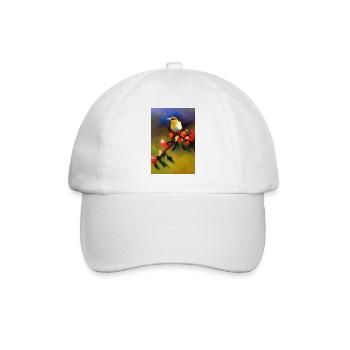 Oiseau sur branche avec des fleurs colorées - Casquette classique - blanc/blanc - Devant