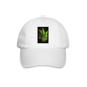 Marihuana Pflanze - Baseballkappe - Weiß/Weiß - Vorne
