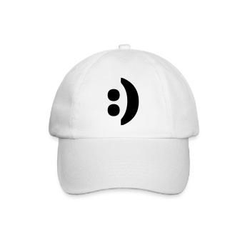 Colon quotation mark smiley - Baseball Cap - white/white - Front