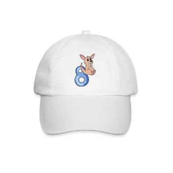 8ème anniversaire motif kangourou - huit ans - Casquette classique - blanc/blanc - Devant