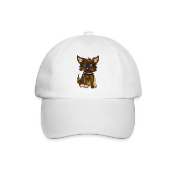 Chat qui a l’air bien, avec ses beaux yeux. - Casquette classique - blanc/blanc - Devant